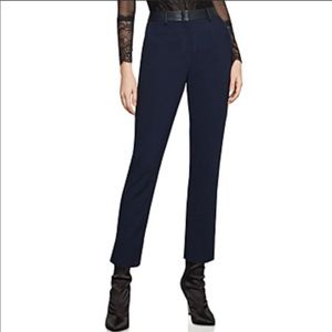NWT. Bcbg maxazria Faux-leather-trim Ankle Pants